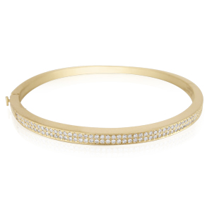 A stiff bracelet -half Diamonds half Gold