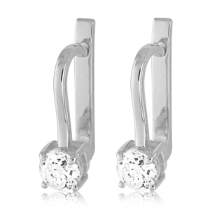 Realistic picture of 0.50 Carat Round Diamond Hoop Earrings in 14K Gold 