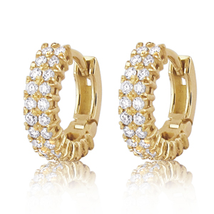 Hoop Earrings with 52 Diamonds!