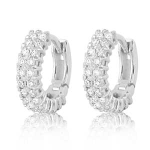 Realistic picture of Hoop Earrings with 52 Diamonds!