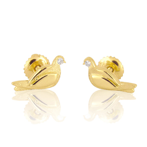 "Two Birds" Diamond Stud Earrings