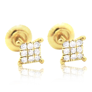 0.20ctw (Princess Cut Style) Diamond Stud Earrings 