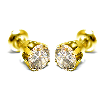 Realistic picture of  14K Gold 0.10ctw Diamond Stud Earrings 