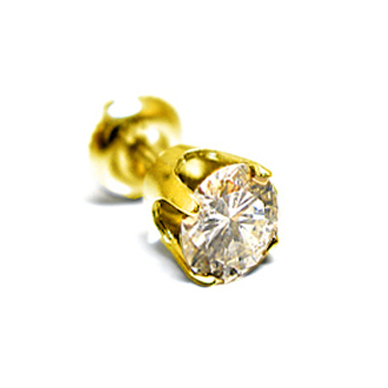 Realistic picture of A 14k gold quarter carat diamond earring (0.25 points)