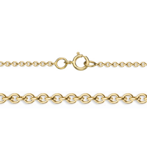 18" Length 14K Yellow Gold 0.9mm Width Rolo Gold Chain