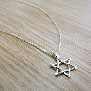 Additional image of Unique Star of David Diamond Pendant Necklace