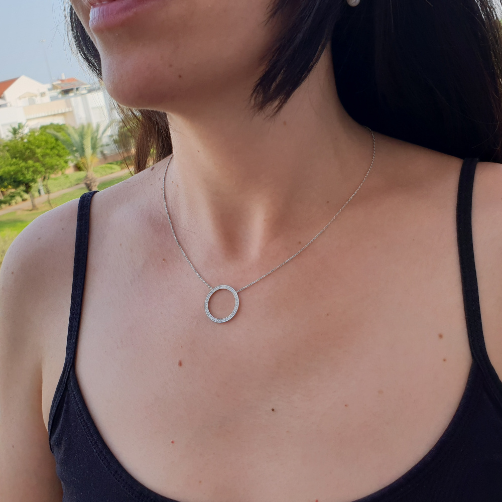 Realistic picture of Circle Of Love Diamond Necklace