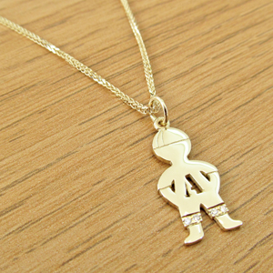 Realistic picture of 14K Gold 0.02ctw Diamond Baby Boy Name Initial Pendant