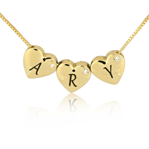 Diamond Heart Initial Pendant in 14k Gold- Customizable