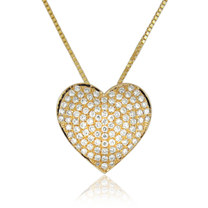 Diamond Heart Pendant 0.50ct with 102 diamonds