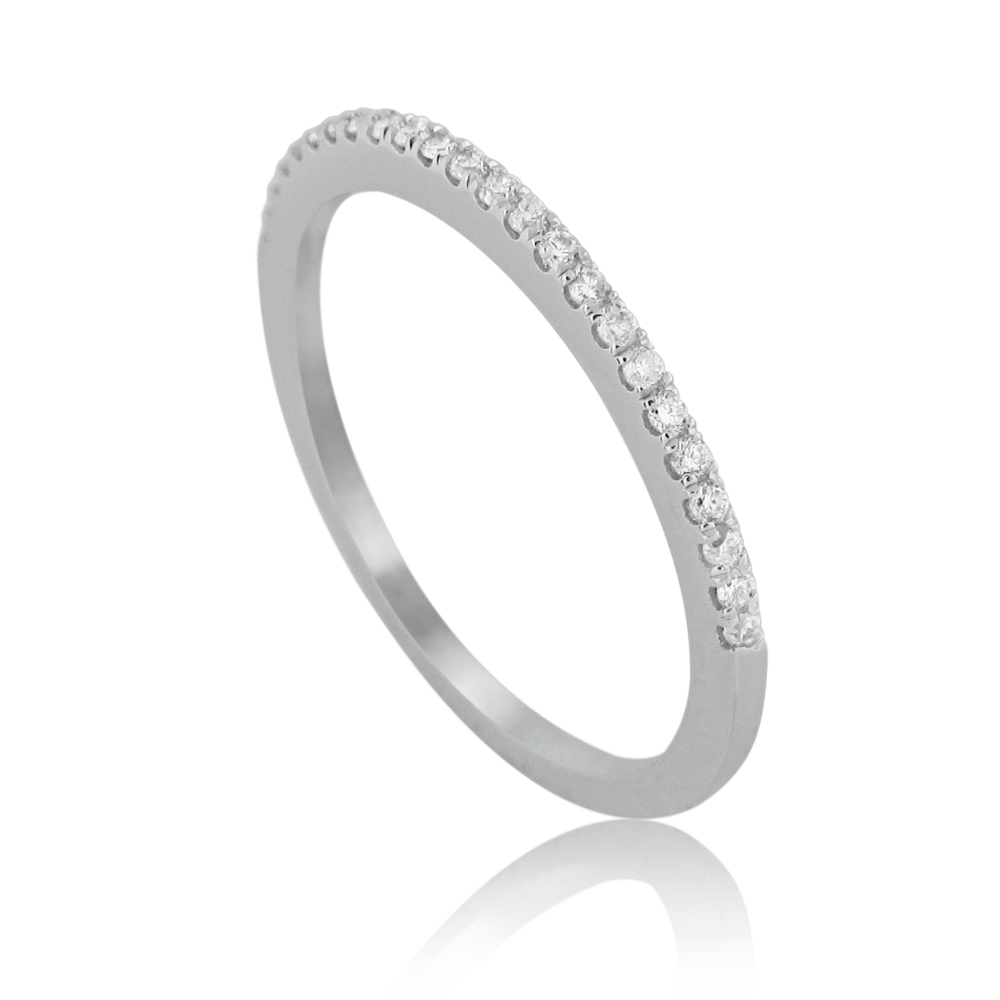 Realistic picture of 14K Gold 0.12ctw Half Eternity Ring