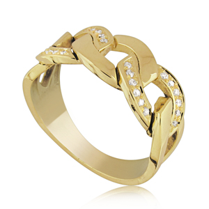 Vertebrates Ring decorated with diamonds