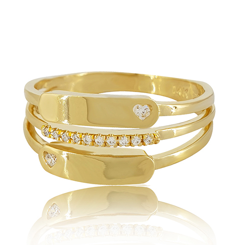 Realistic picture of 14k gold personalized diamond ring for two names