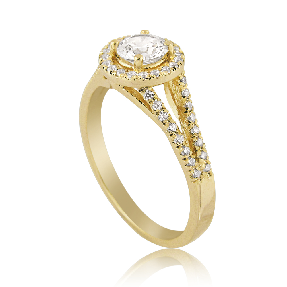 14k Gold, 0.71 Carat Diamond Engagement Ring