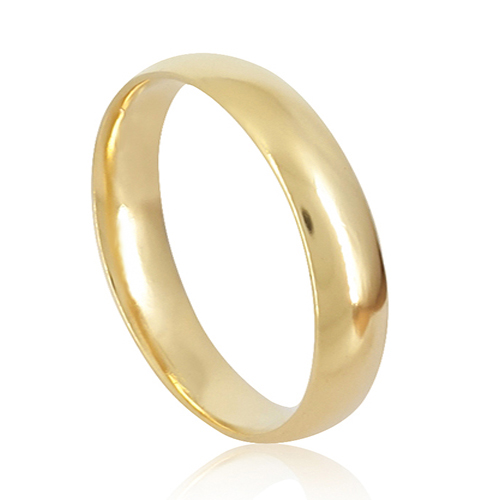 טבעת נישואין קלאסית "Comfort Fit" ברוחב 4 ממ