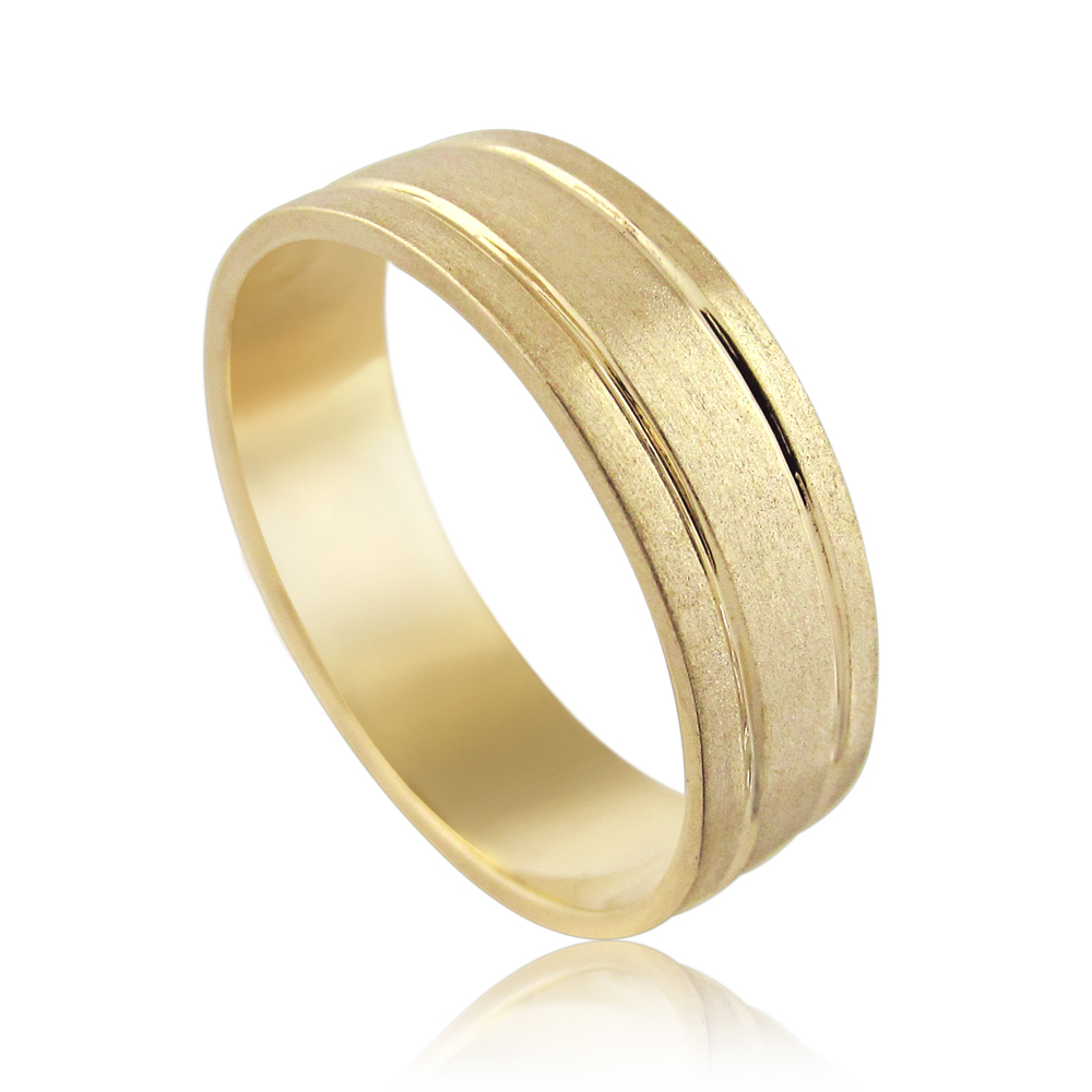 14K Yellow gold designed with tow strips