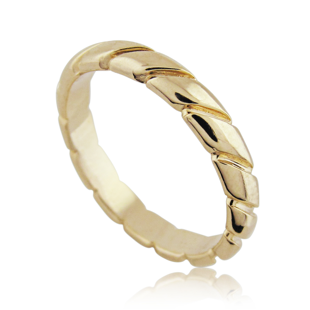 14K Yellow Gold Braided Wedding Ring