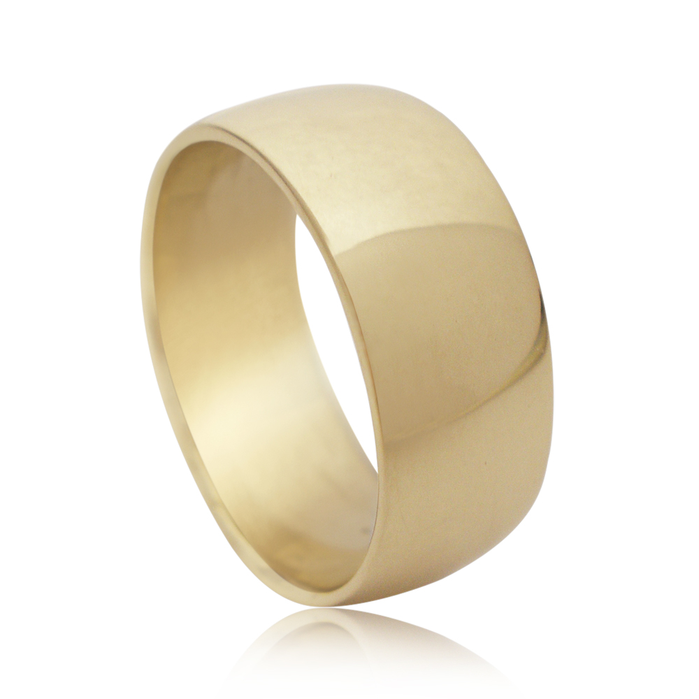 14k Yellow Gold Slight Dome Classic Wedding Ring