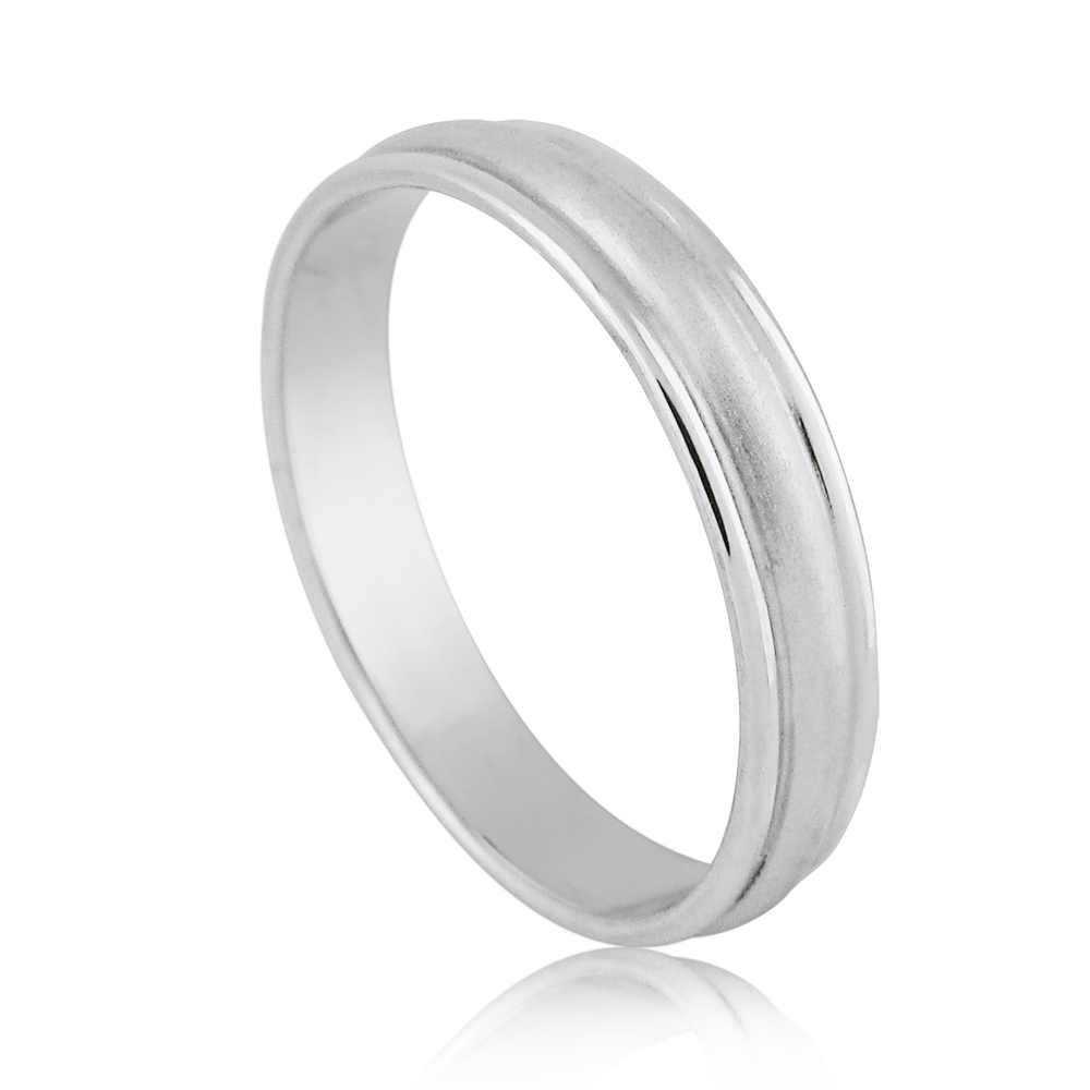 טבעת נישואין 14K לגבר ואישה-זהב לבן