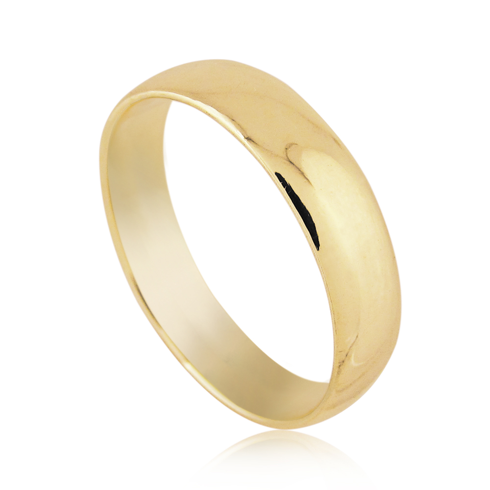4.1mm Dome Shaped Wedding Band in 14k Gold
