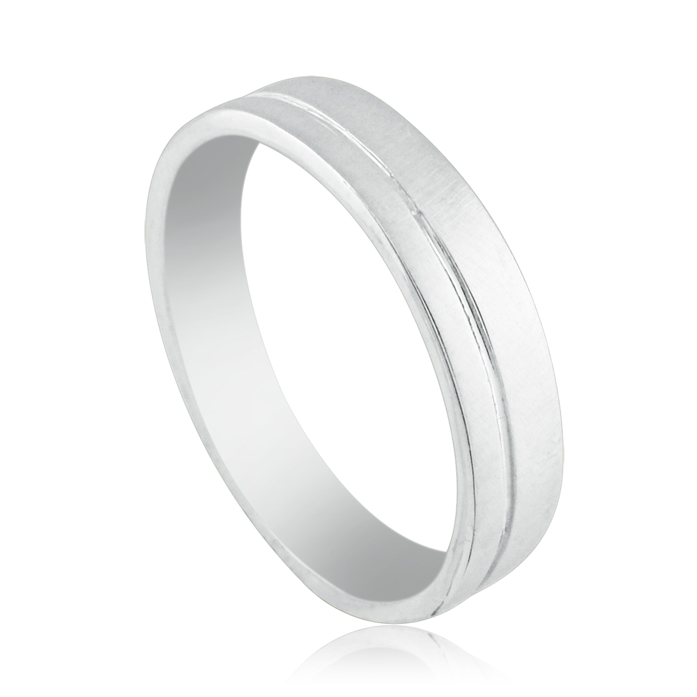 14K White gold designed with one strip